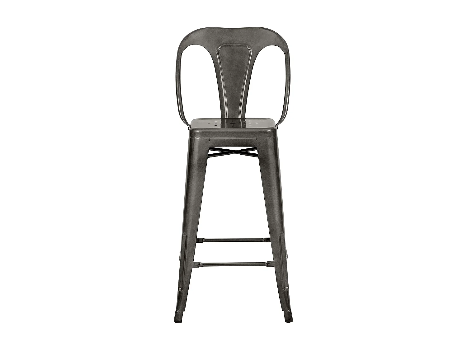 Set de 2 taburetes para isla de cocina en gris carbón 67 cm - Indus