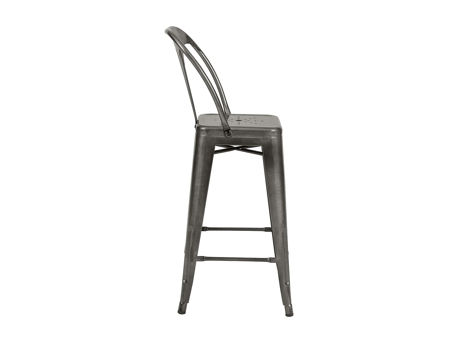 Lot de 2 chaises pour îlot central 67 cm en métal gris anthracite - Indus