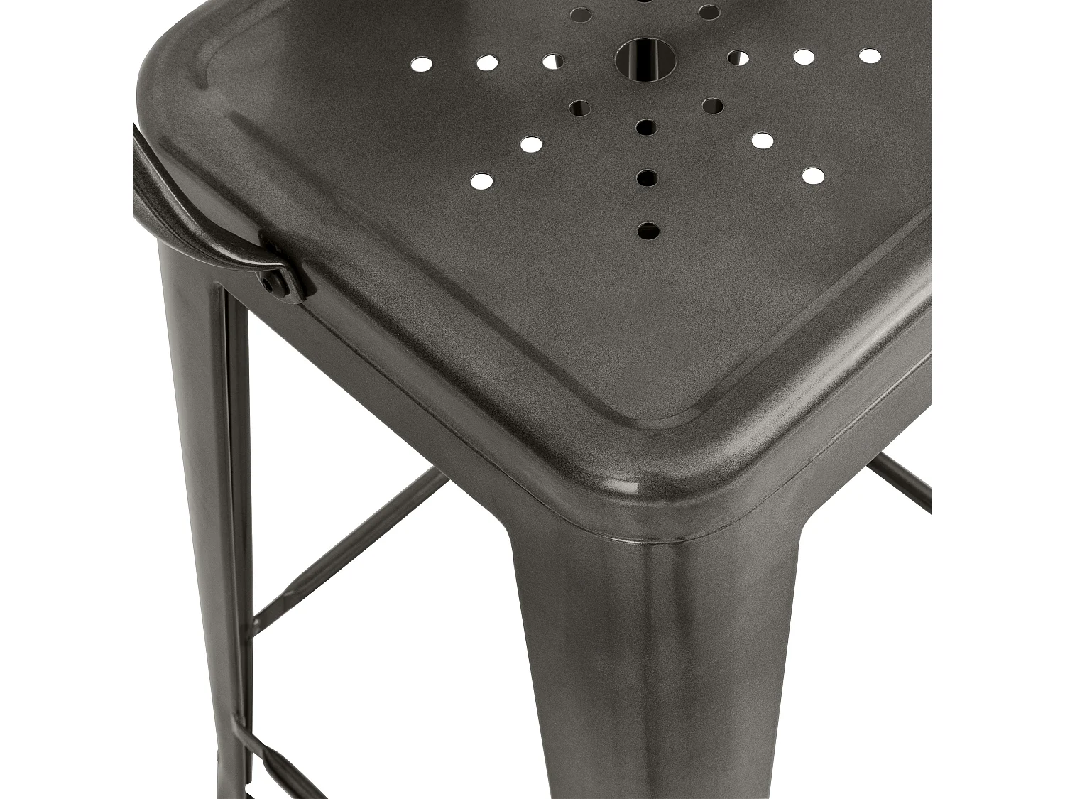 Lot de 2 chaises pour îlot central 67 cm en métal gris anthracite - Indus