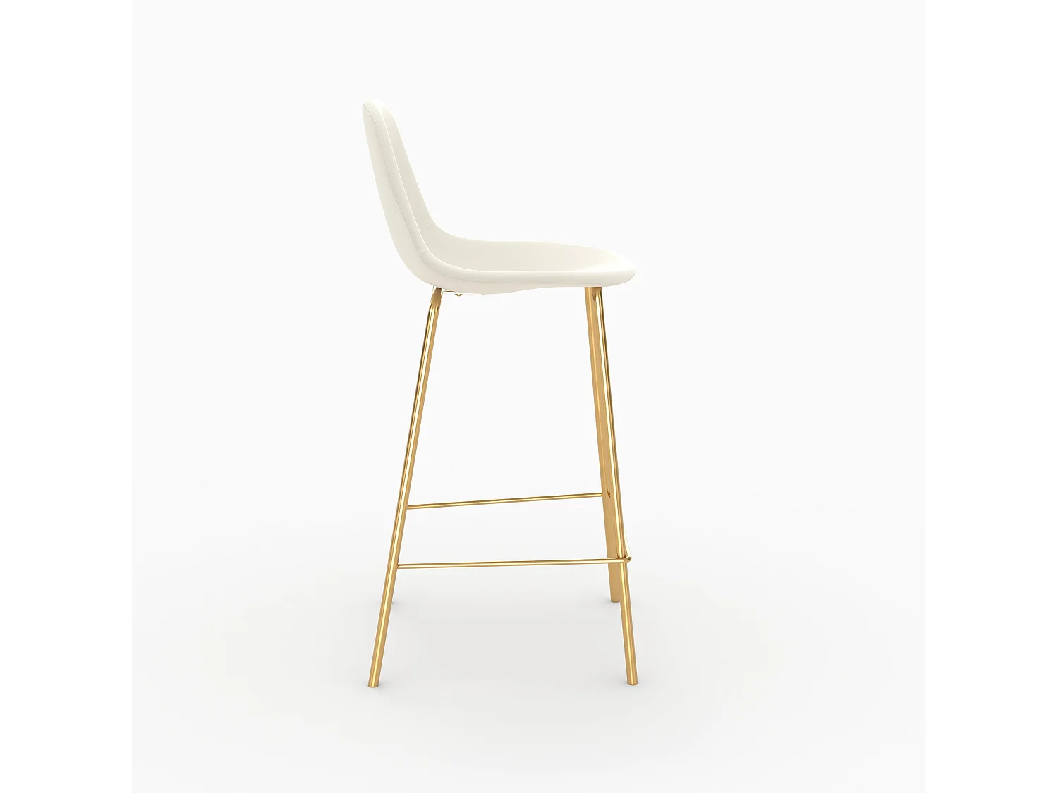 Set de 2 taburetes para isla de cocina en cuero sintético blanco 65 cm - Henrik