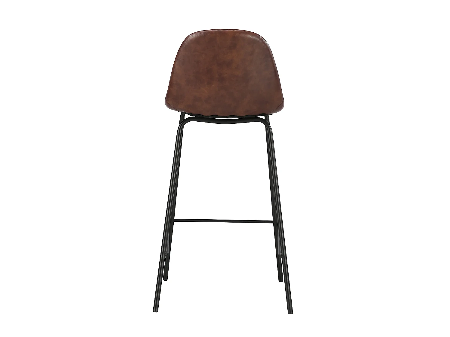 Lot de 2 chaises pour îlot central 65 cm en cuir synthétique marron - Henrik