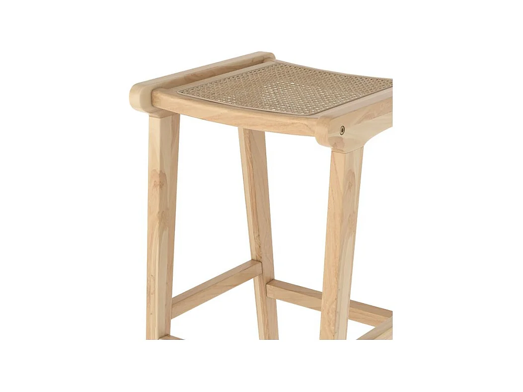 Sedia per isola centrale in teak e rattan naturale 65 cm - Omaha