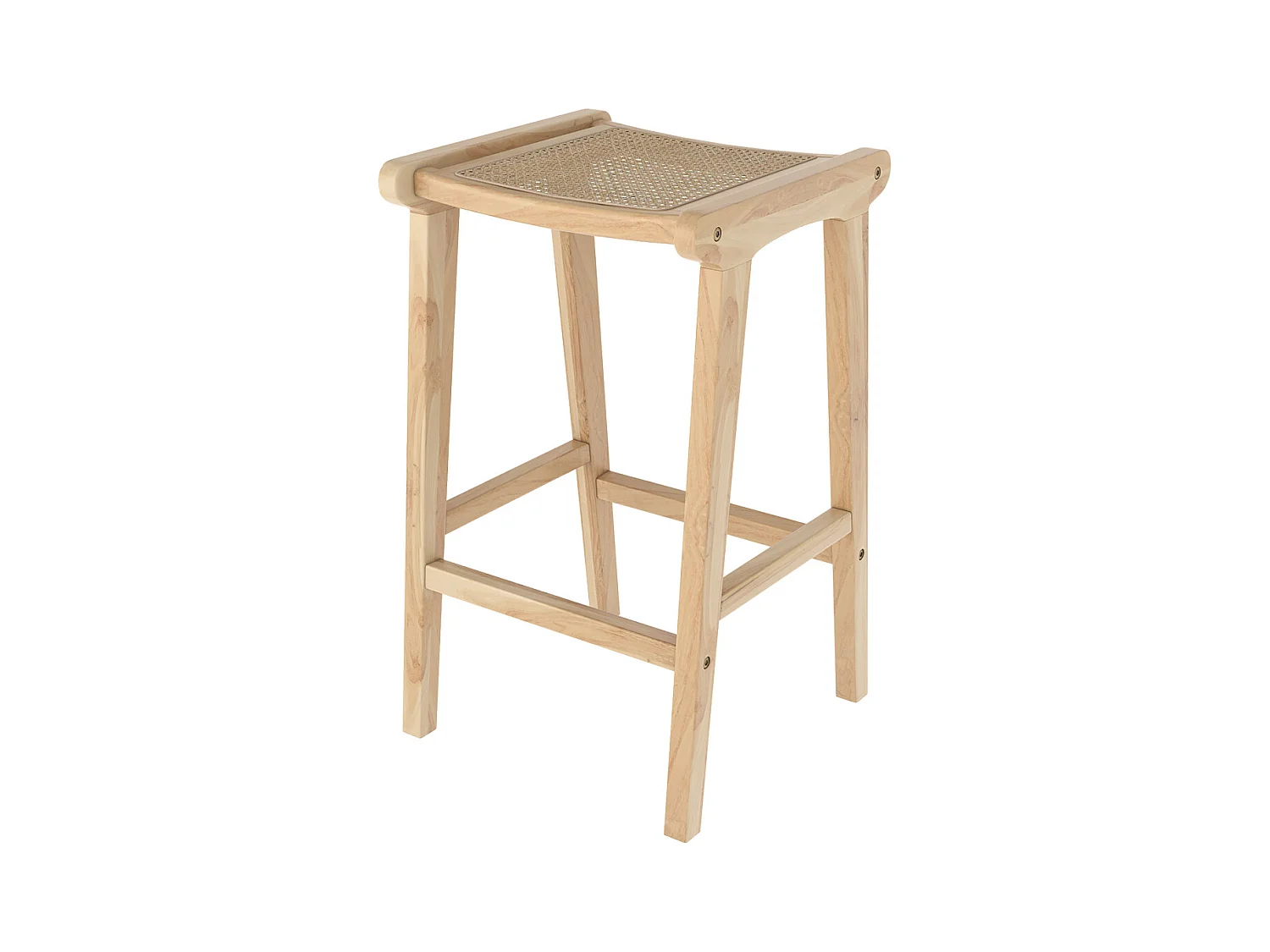 Taburetes para isla de cocina de teca y ratán natural 65 cm - Omaha