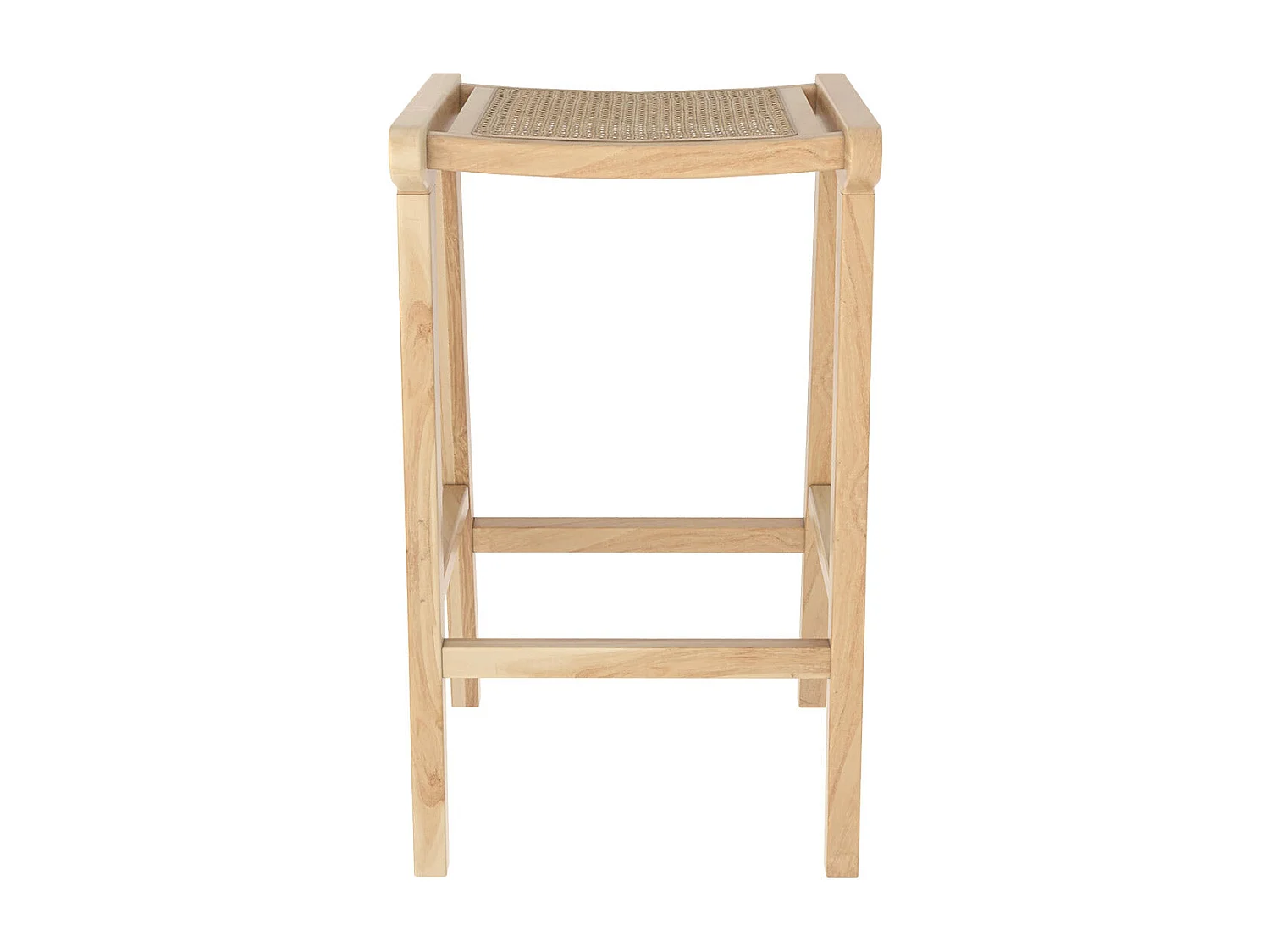 Taburete para isla central de 65 cm en teca y caña - Omaha