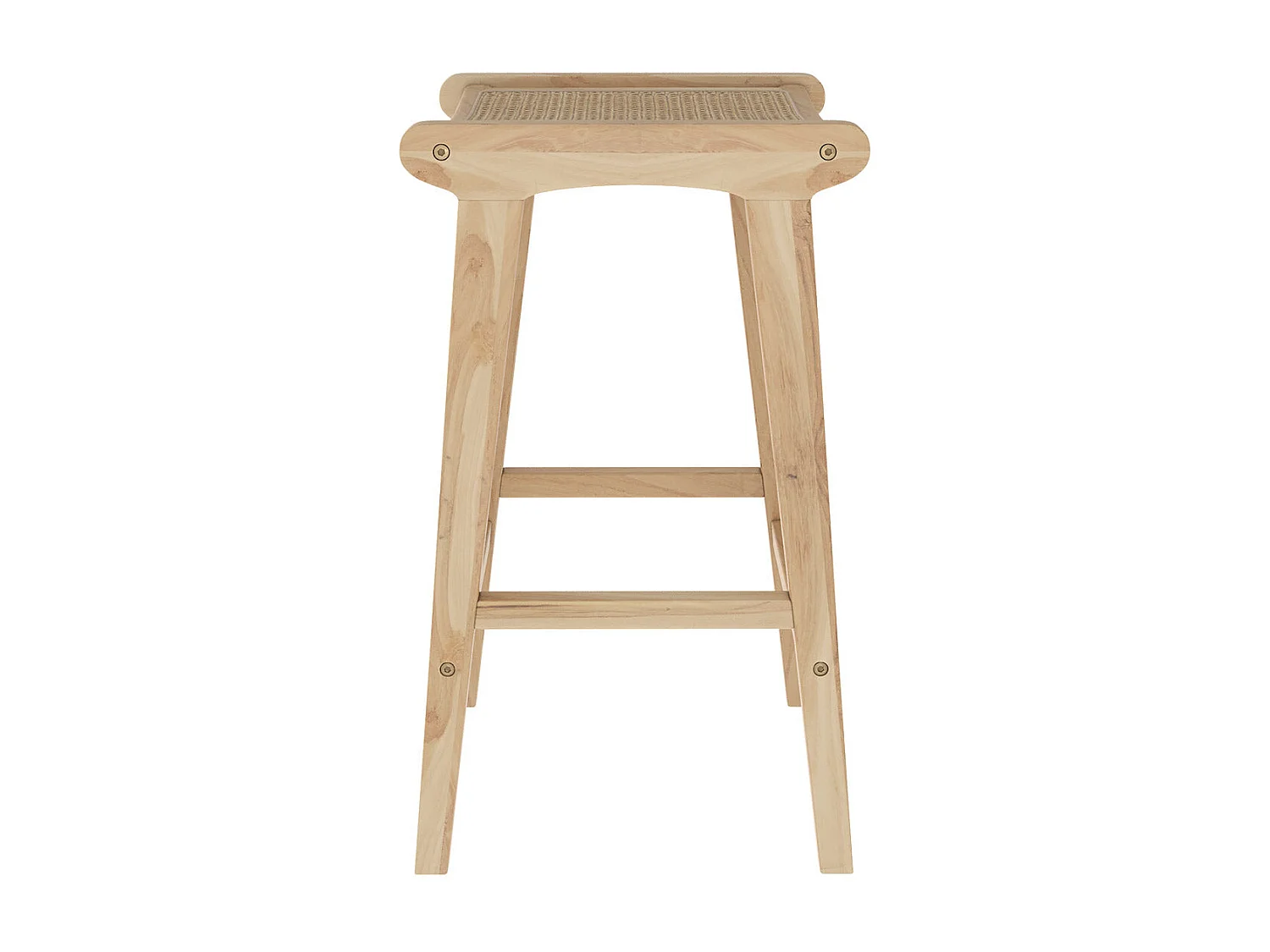 Taburete para isla central de 65 cm en teca y caña - Omaha