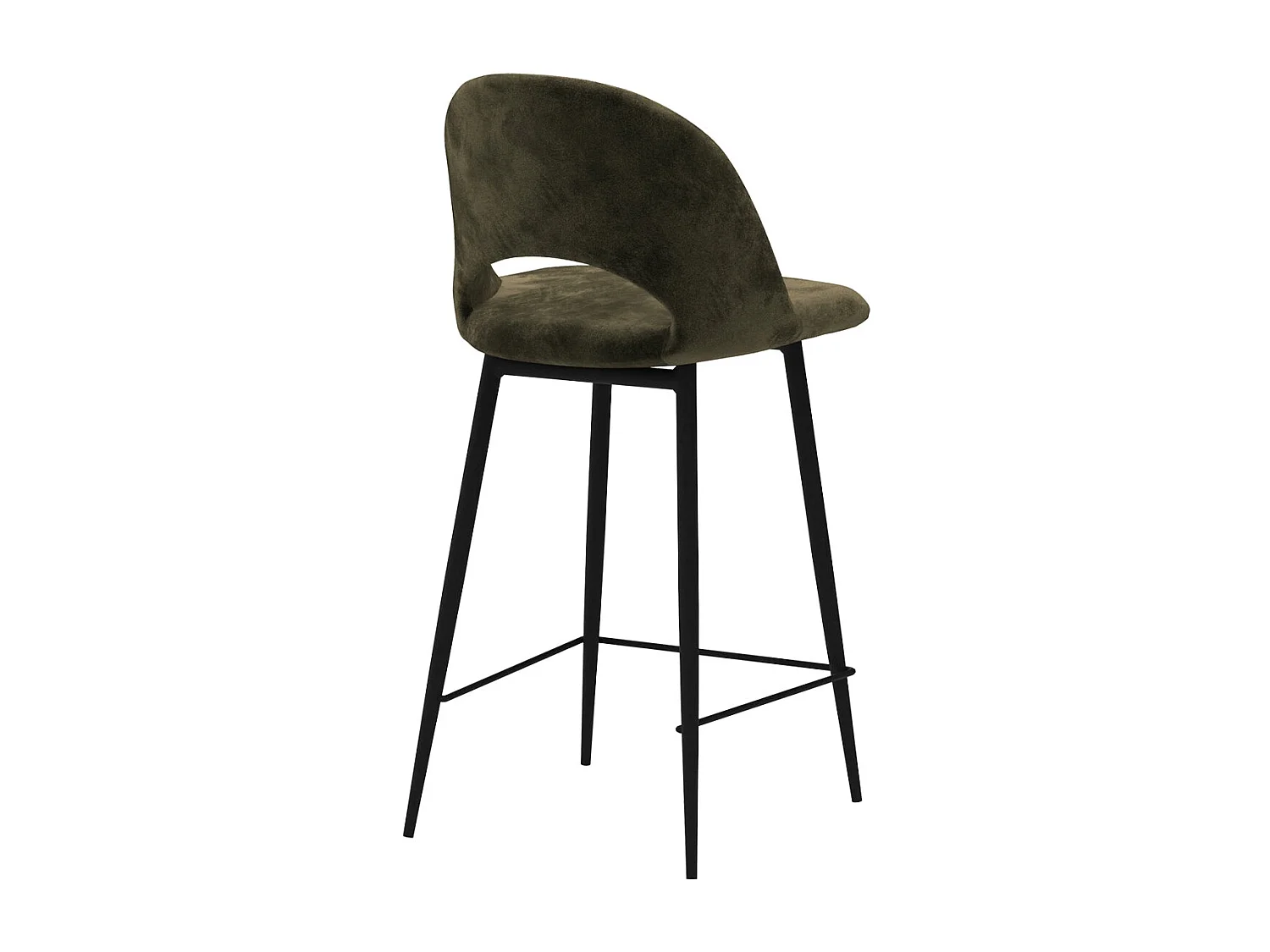 Set di 2 sedie per isola centrale 65 cm in velluto verde - Pénélope