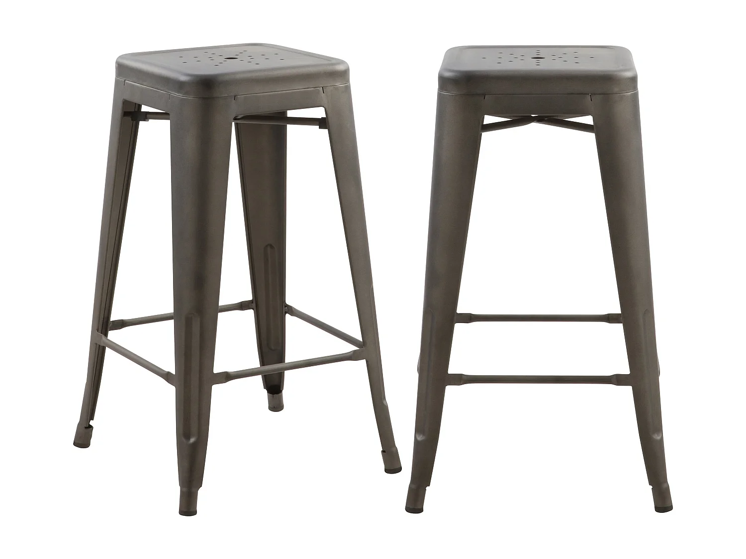 Set di 2 sgabelli per isola centrale 66 cm in metallo grigio opaco - Indus