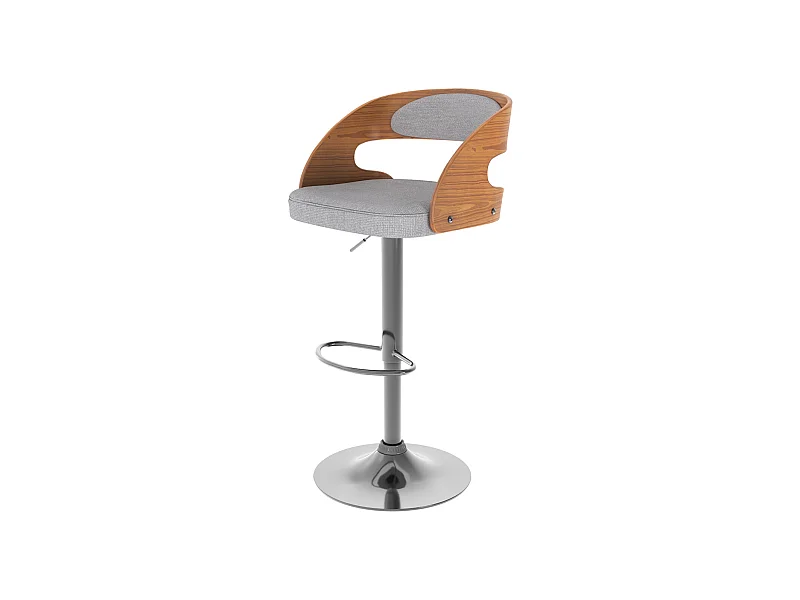 Sedia da bar regolabile  in tessuto grigio chiaro 62/84 cm - Louis