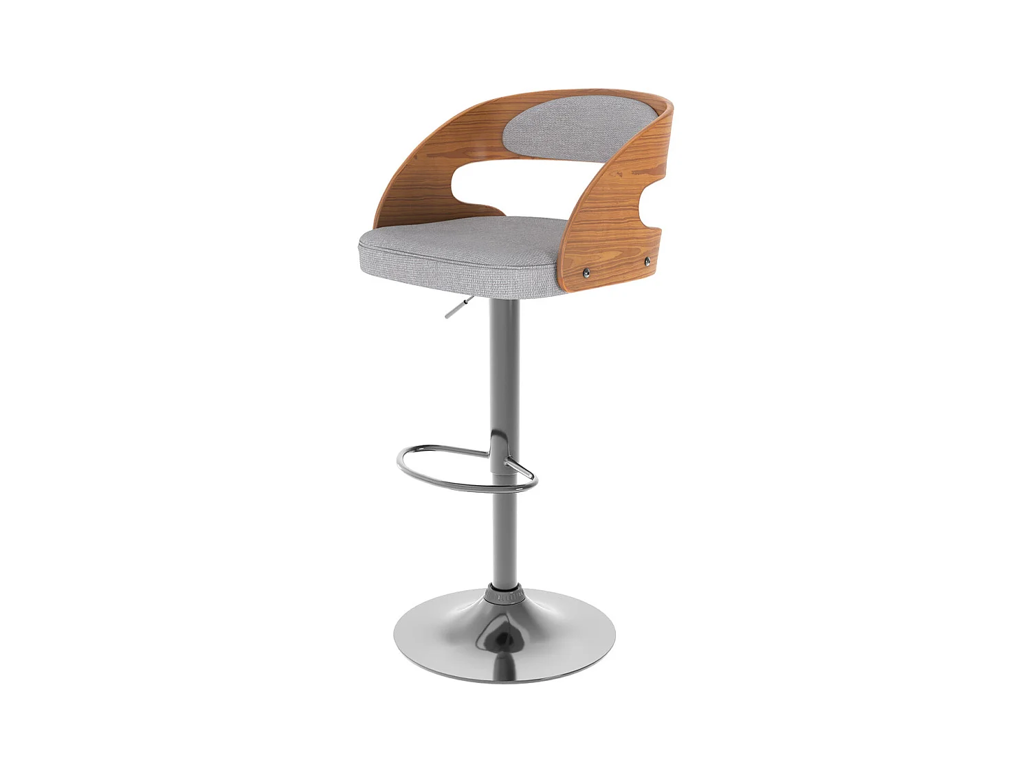 Sedia da bar regolabile  in tessuto grigio chiaro 62/84 cm - Louis