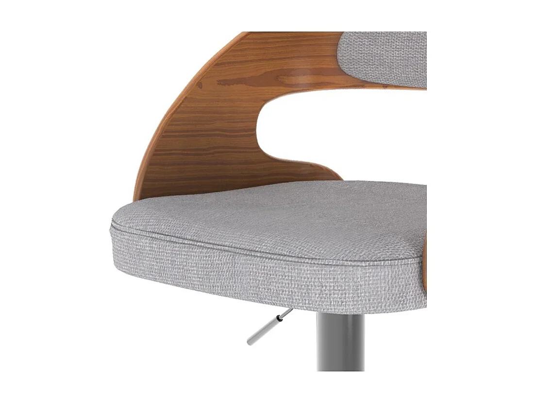 Chaise de bar réglable 62/84 cm en tissu gris clair - Louis