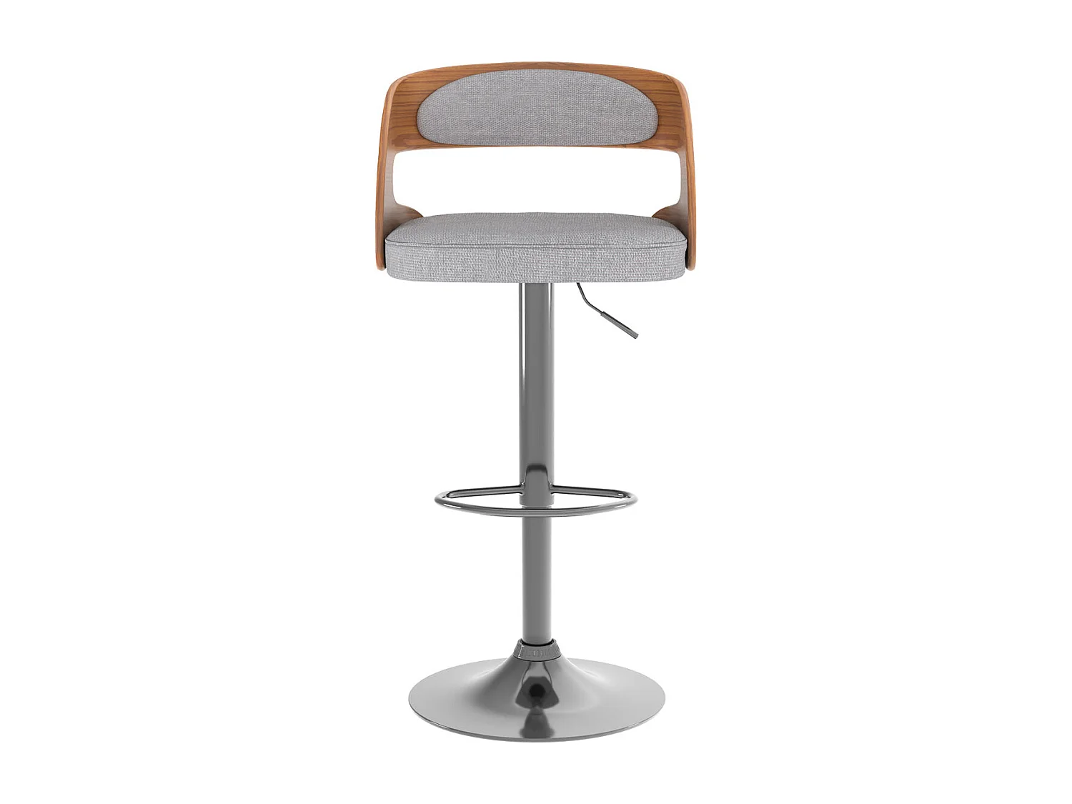 Chaise de bar réglable 62/84 cm en tissu gris clair - Louis