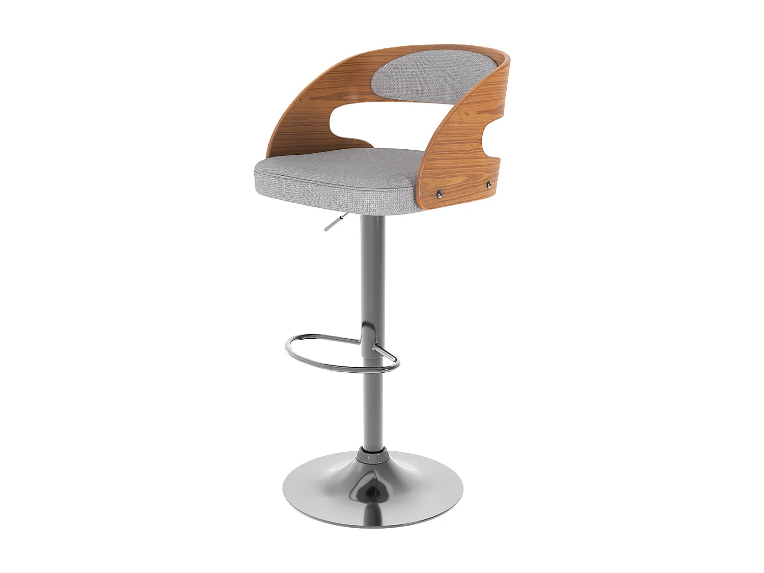 Sgabello regolabile 62/84 cm in tessuto grigio chiaro - Louis