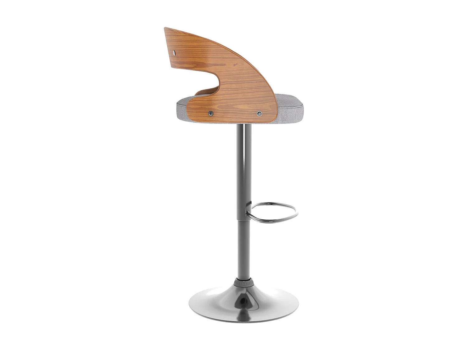 Sgabello regolabile 62/84 cm in tessuto grigio chiaro - Louis