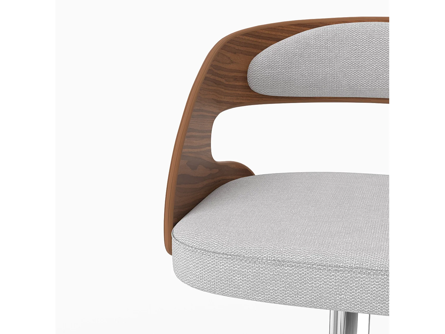 Höhenverstellbarer Barhocker 62/84 cm in hellgrauem Stoff - Louis