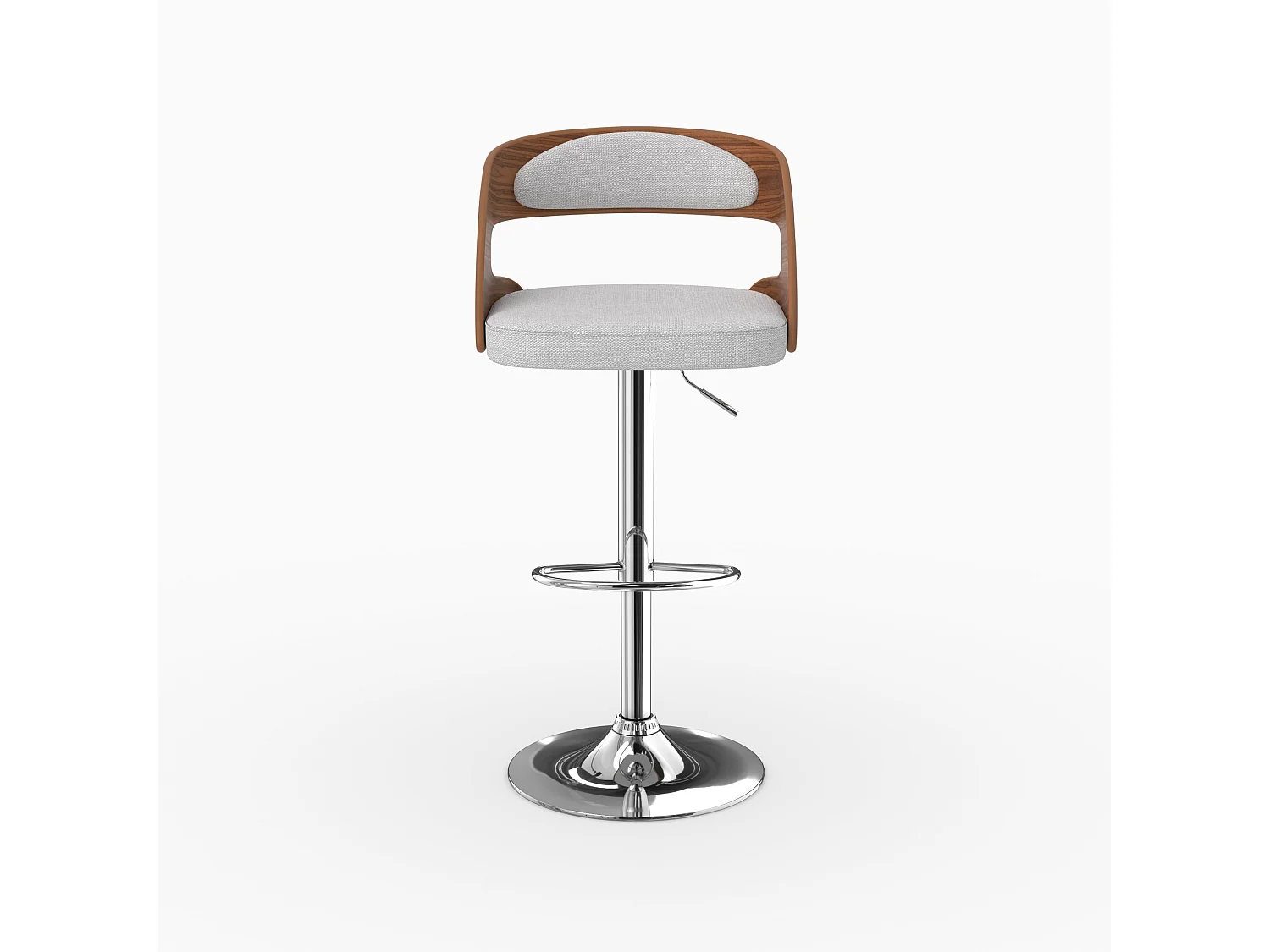 Höhenverstellbarer Barhocker 62/84 cm in hellgrauem Stoff - Louis