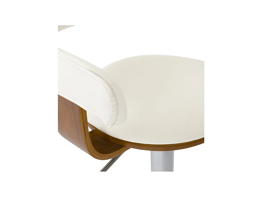 Sedia da bar regolabile 62/84 cm in pelle artificiale bianca - Harold