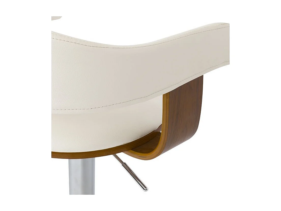 Chaise de bar réglable et pivotante 62/84 cm en cuir synthétique blanc - Harold