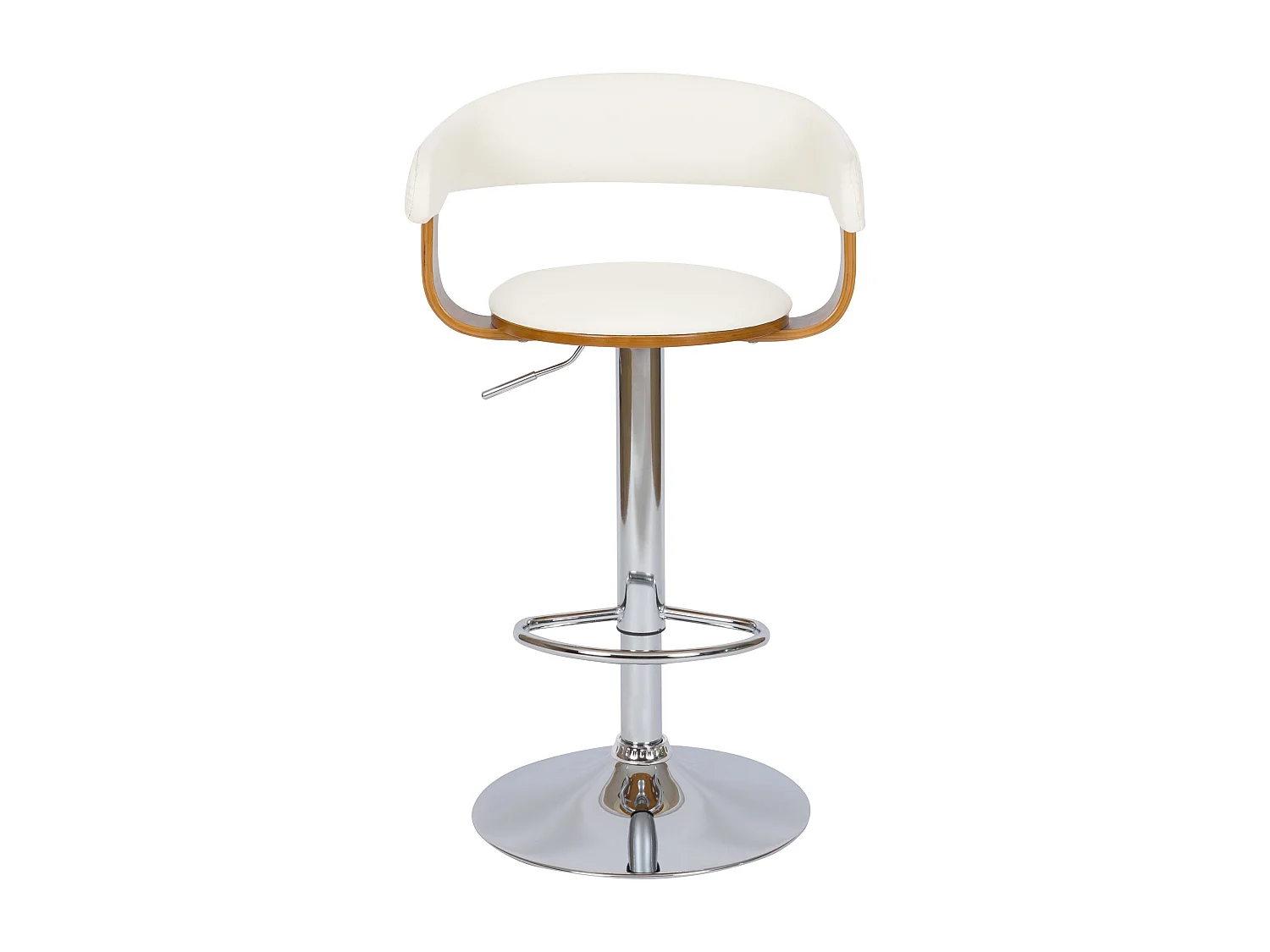 Silla de bar ajustable 62/84 cm en cuero artificial blanco - Harold