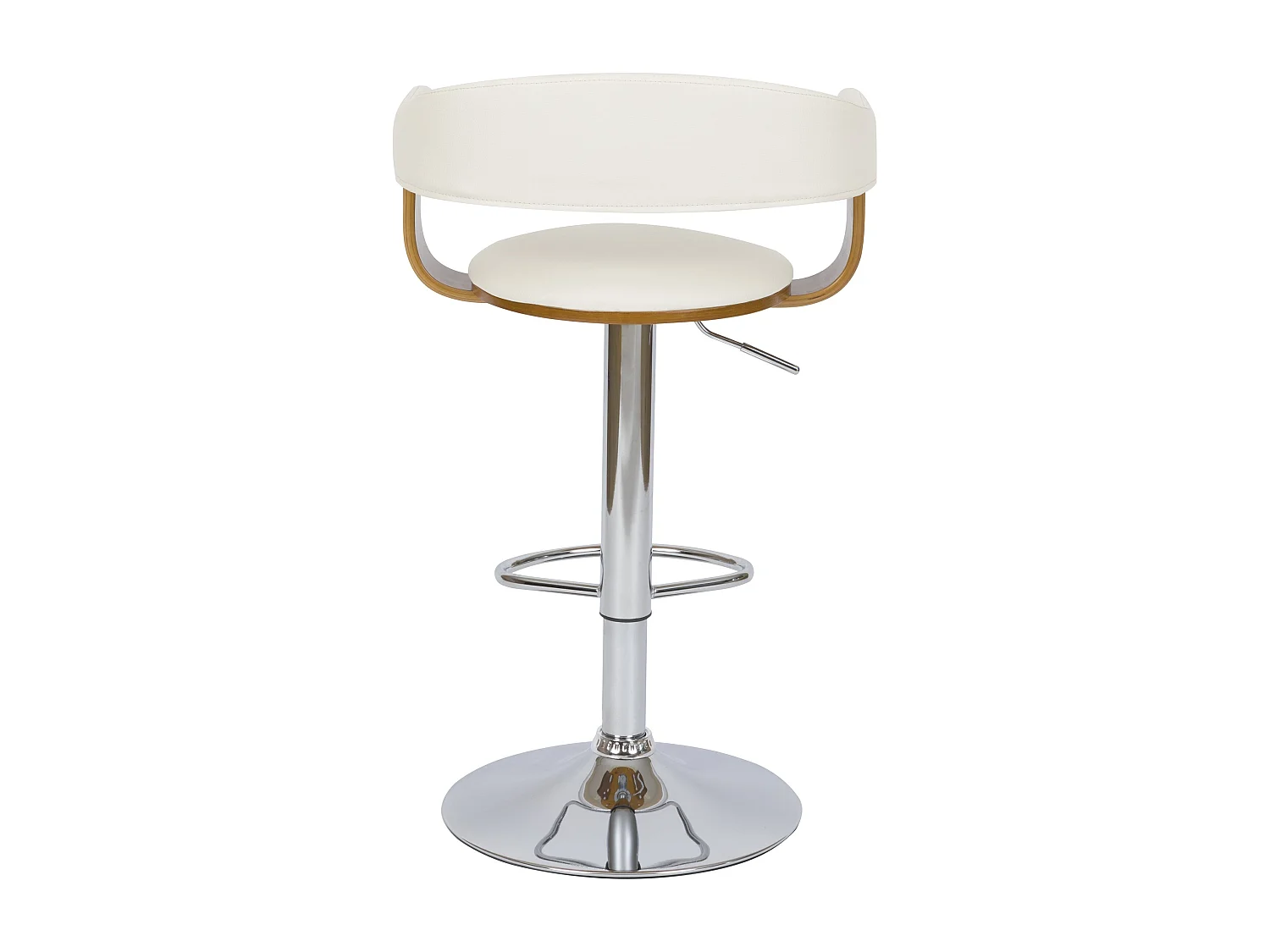 Silla de bar ajustable 62/84 cm en cuero artificial blanco - Harold