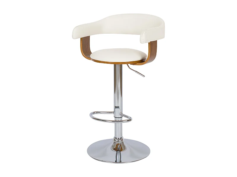 Sgabello regolabile e girevole 62/84 cm in pelle sintetica bianca - Harold