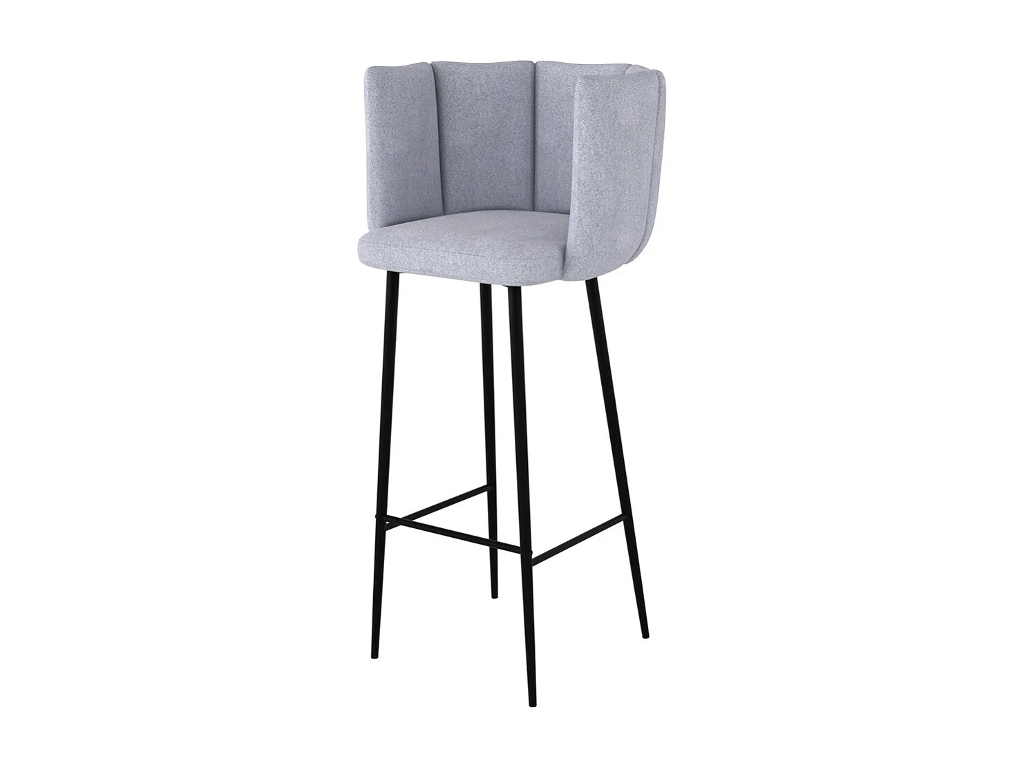 Lot de 2 chaises de bar en tissu gris clair 75 cm - Rosy