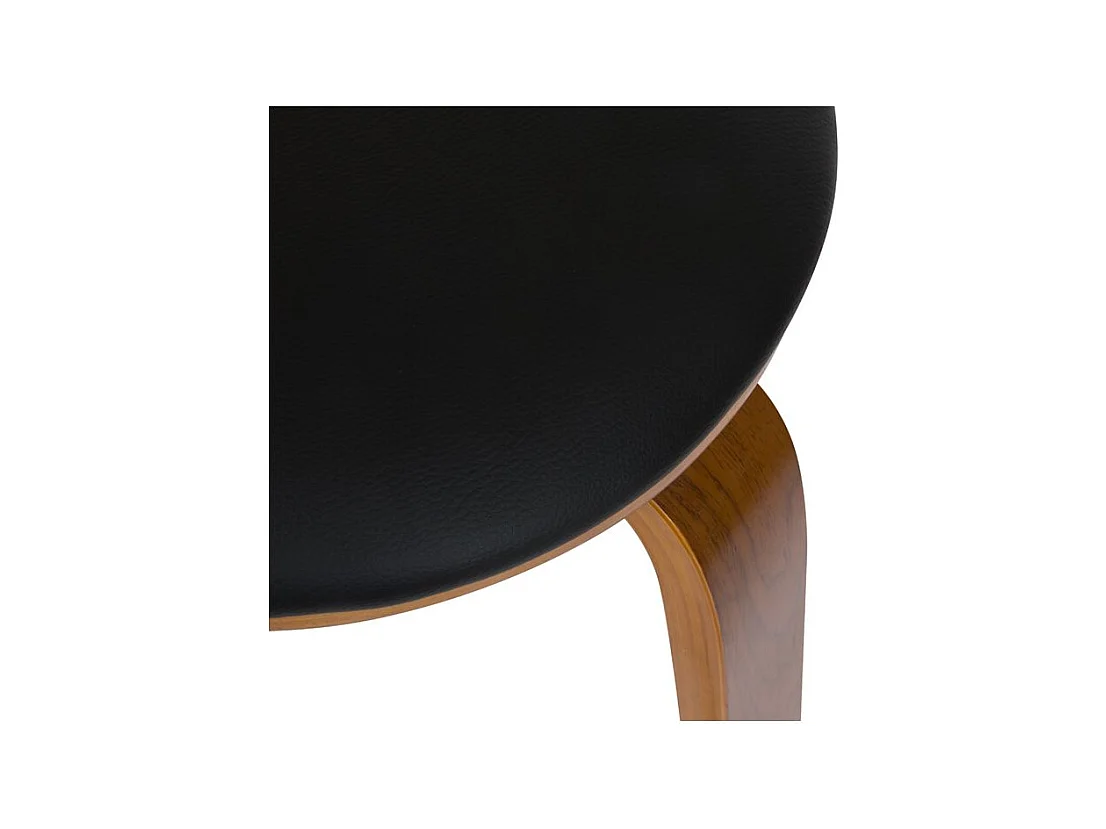 Set de 2 taburetes de bar 78 cm en cuero sintético negro - Arthus