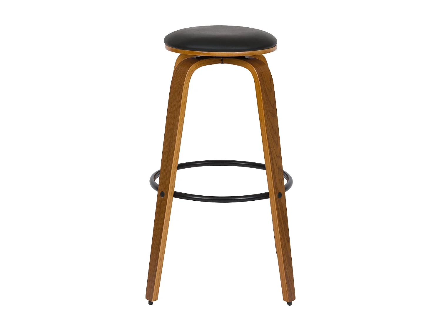 Set de 2 taburetes de bar 78 cm en cuero sintético negro - Arthus