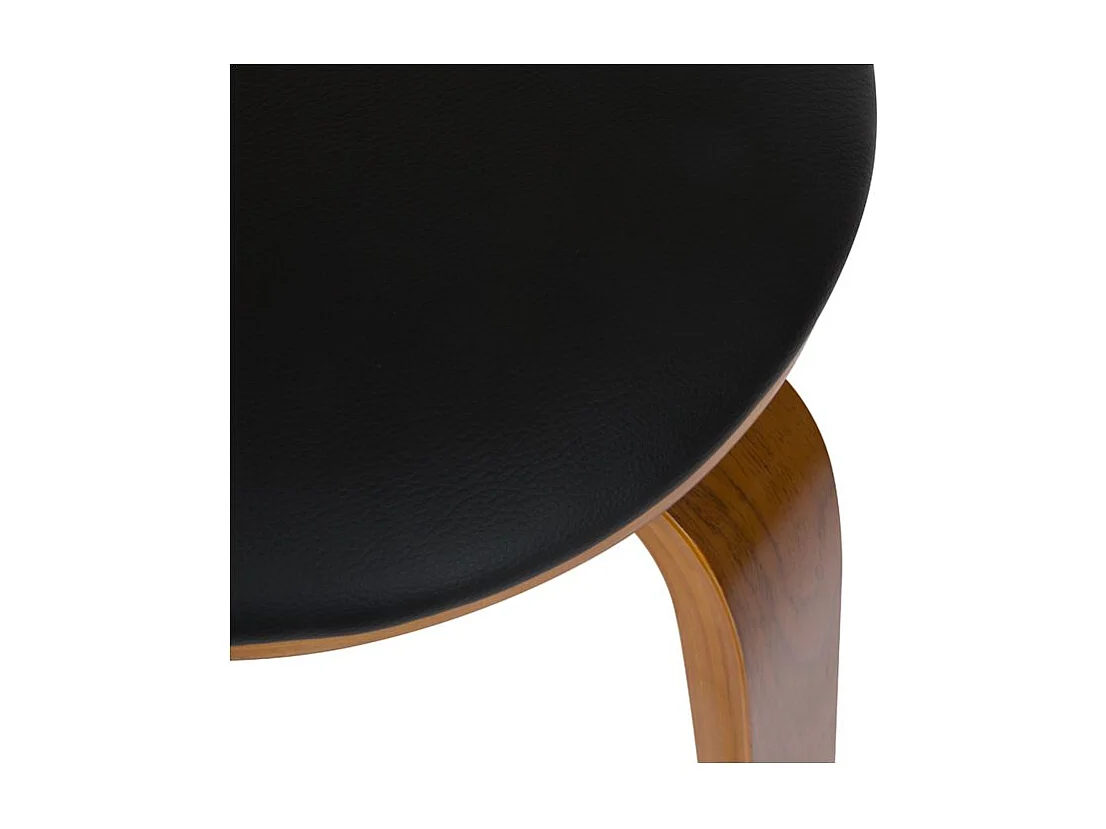 Set de 2 taburetes de bar 78 cm en cuero sintético negro - Arthus