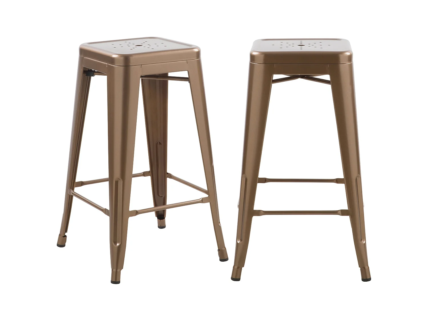 Set de 2 taburetes para isla de cocina en metal cobre mate 66 cm - Indus