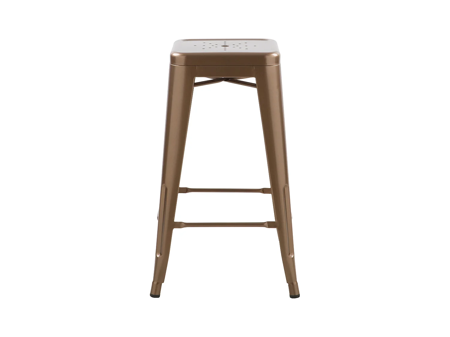 Set de 2 taburetes para isla de cocina en metal cobre mate 66 cm - Indus