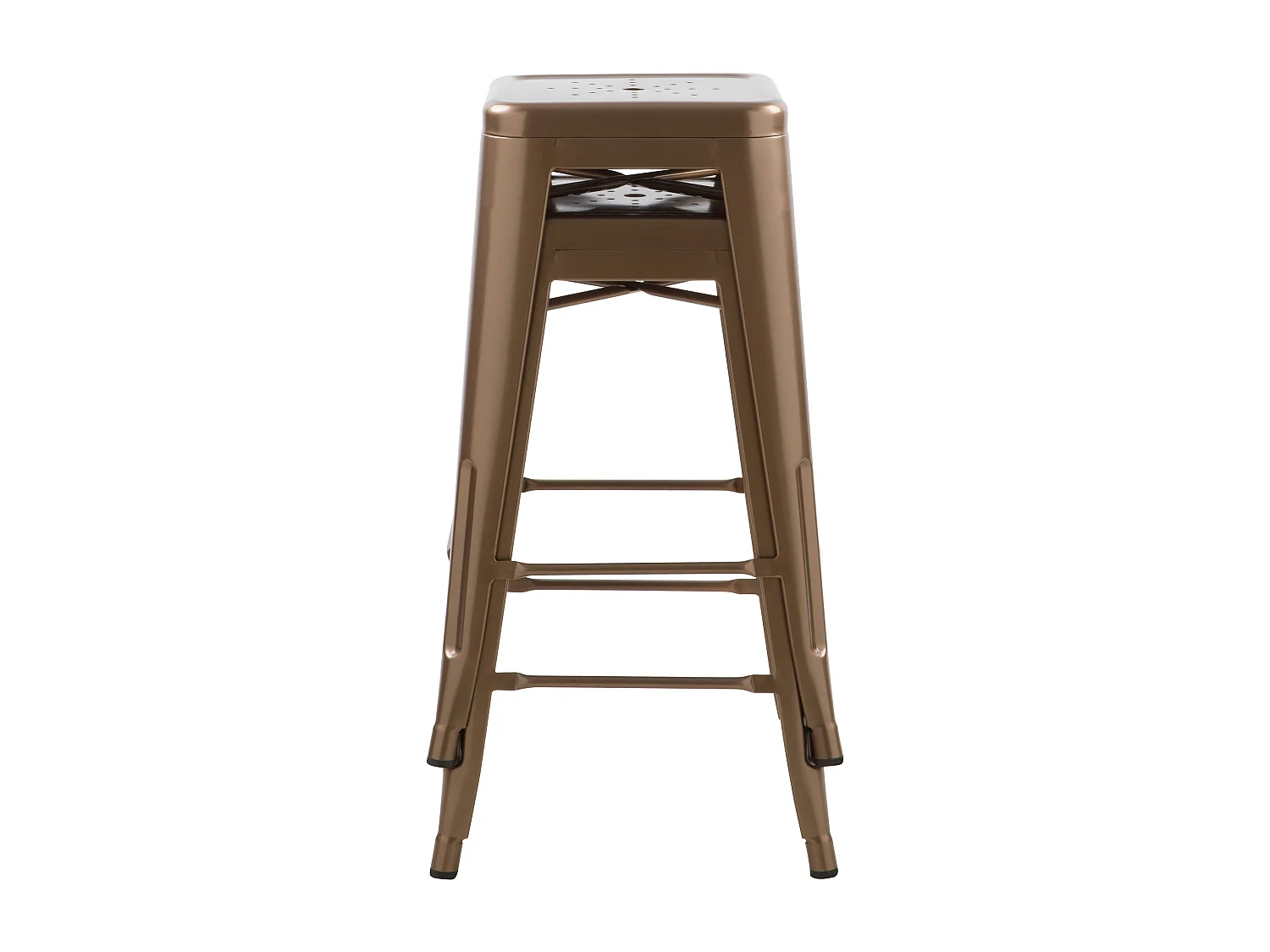 Lot de 2 tabourets pour îlot central 66 cm en métal cuivre mat - Indus