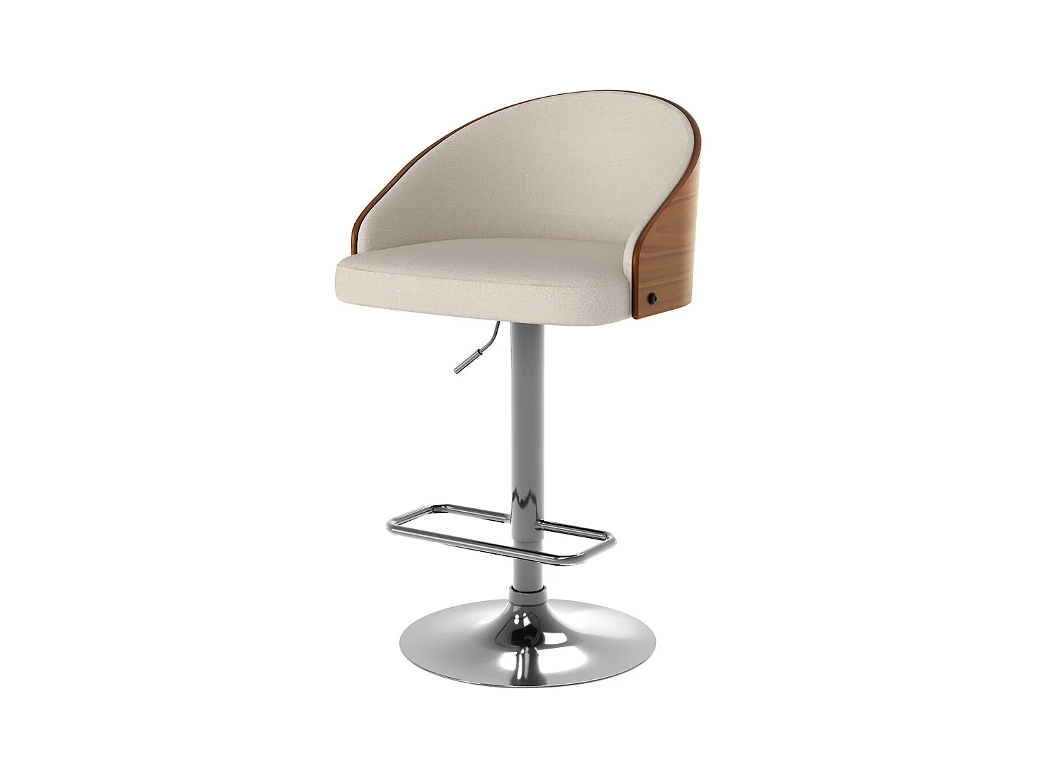 Silla de bar ajustable 63/84 cm en tejido beige - Carmelo