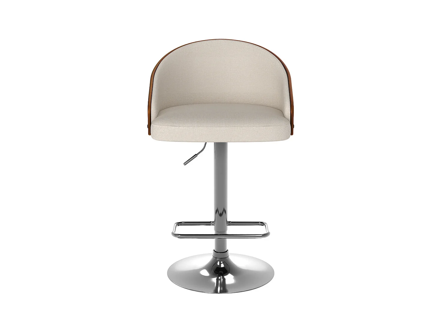 Silla de bar ajustable 63/84 cm en tejido beige - Carmelo