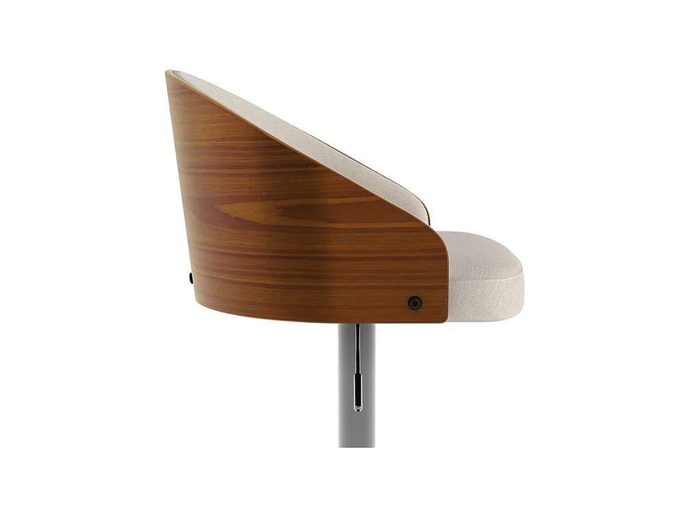 Silla de bar ajustable 63/84 cm en tejido beige - Carmelo