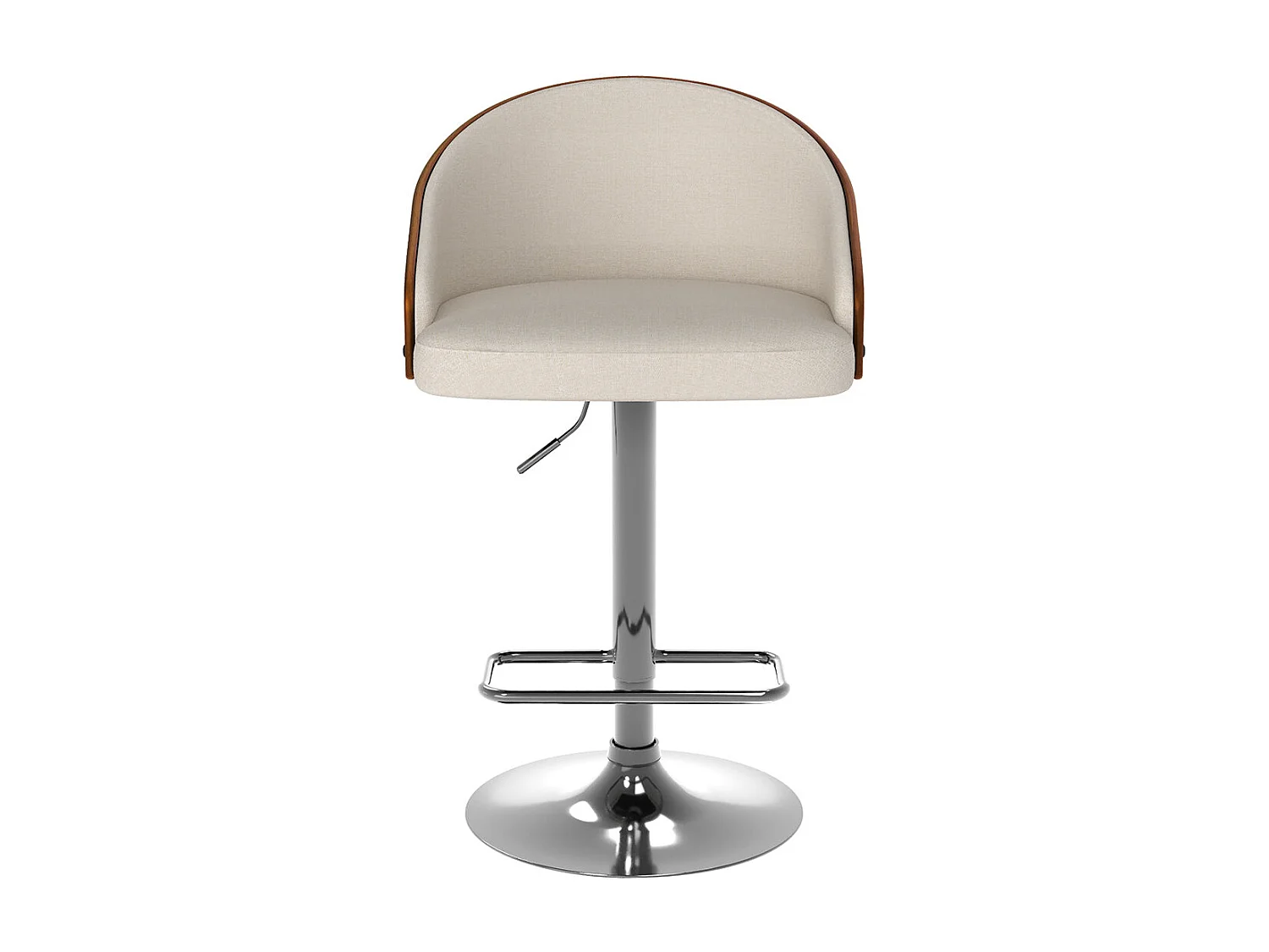 Sgabello regolabile 63/84 cm in tessuto beige - Carmelo