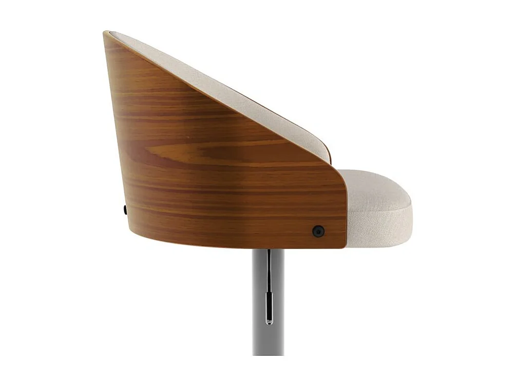 Sgabello regolabile 63/84 cm in tessuto beige - Carmelo