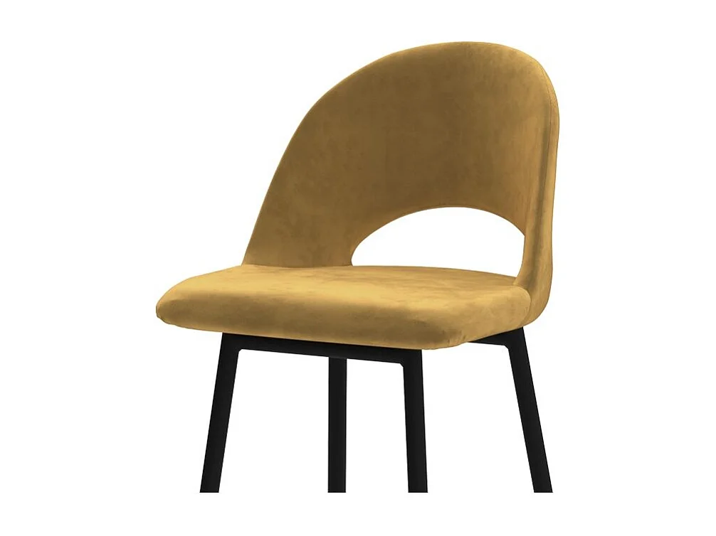 Set de 2 taburetes para isla de cocina en terciopelo amarillo 65 cm - Pénélope