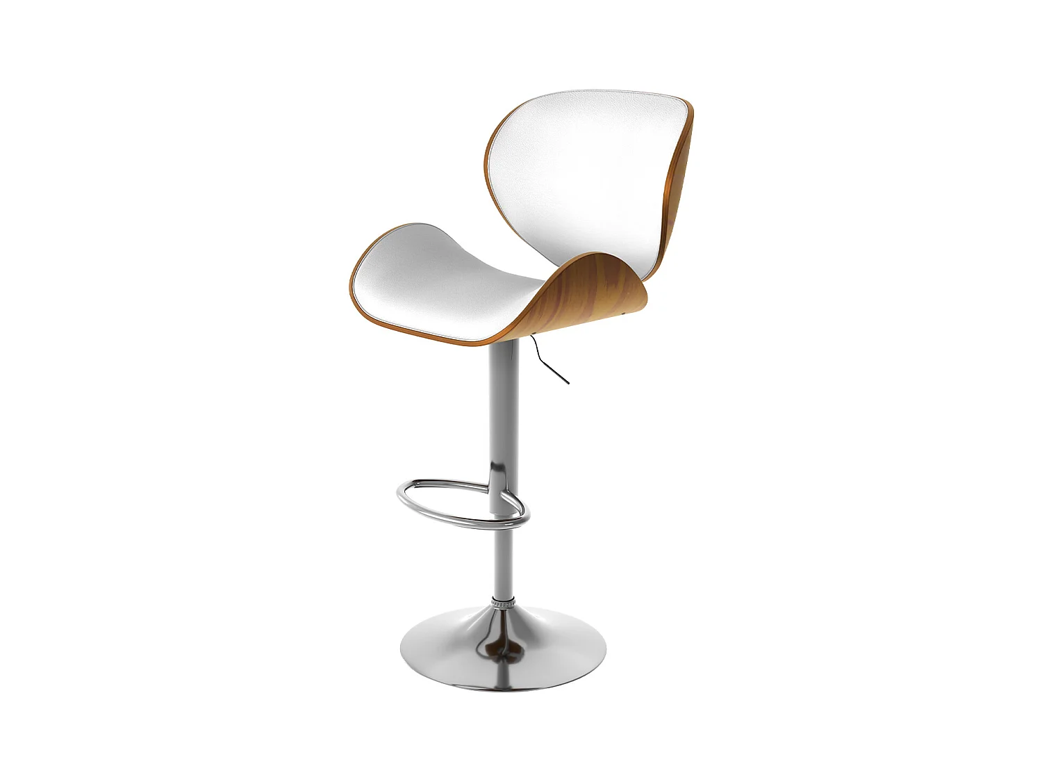 Chaise de bar réglable 63/84 cm en cuir synthétique blanc - Baudoin