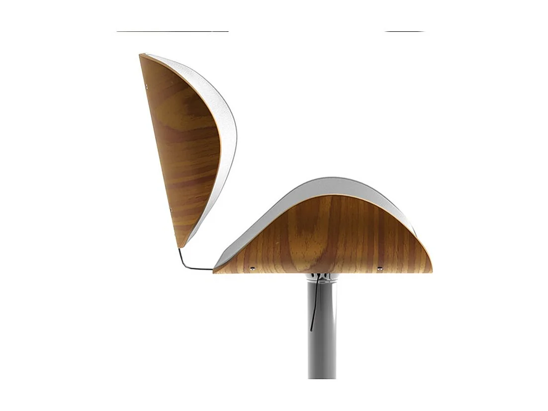 Chaise de bar réglable 63/84 cm en cuir synthétique blanc - Baudoin