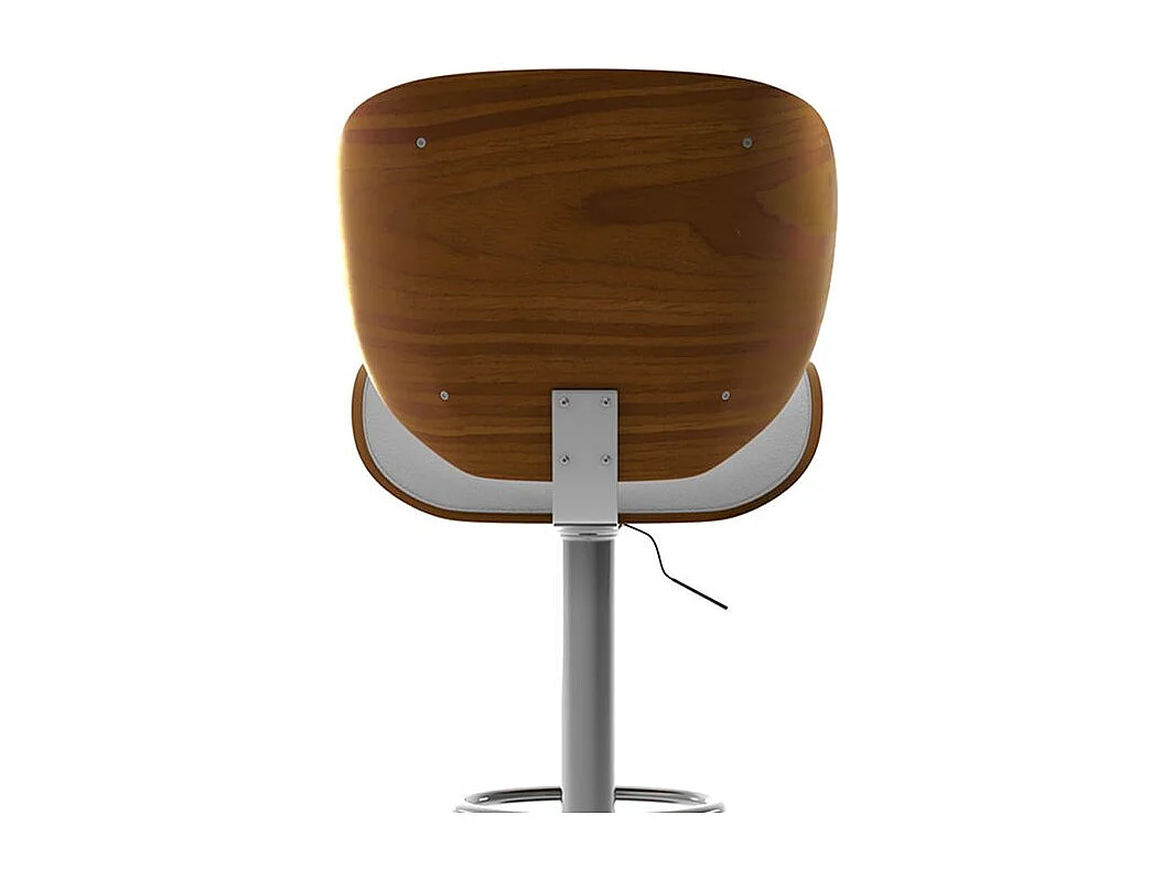 Silla de bar ajustable 63/84 cm en piel artificial blanca - Baudoin