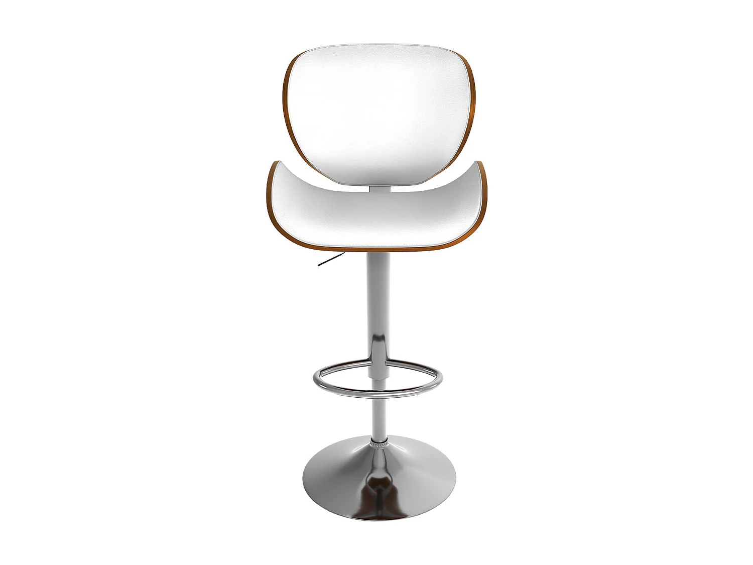 Silla de bar ajustable 63/84 cm en piel artificial blanca - Baudoin