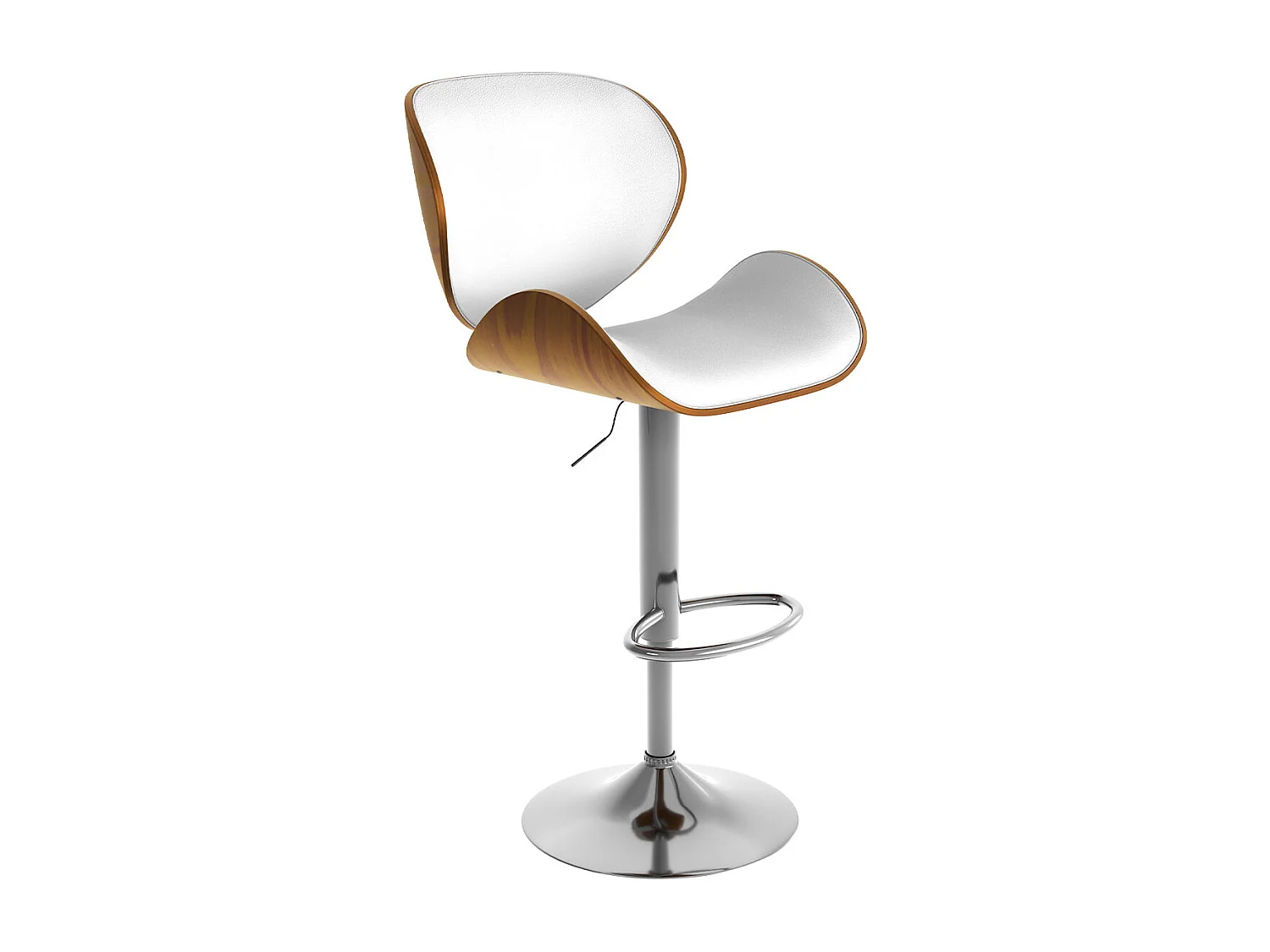 Silla de bar ajustable 63/84 cm en piel artificial blanca - Baudoin