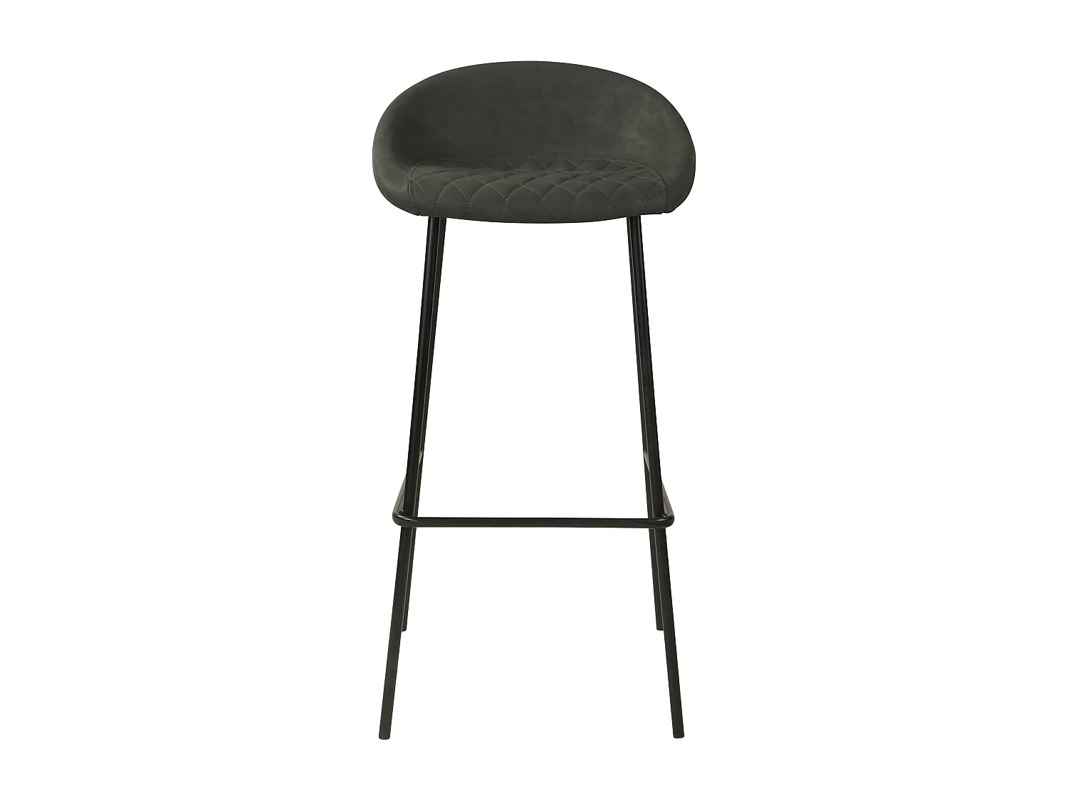 Chaise de bar 75cm en PU gris foncé (lot de 2) - Camini