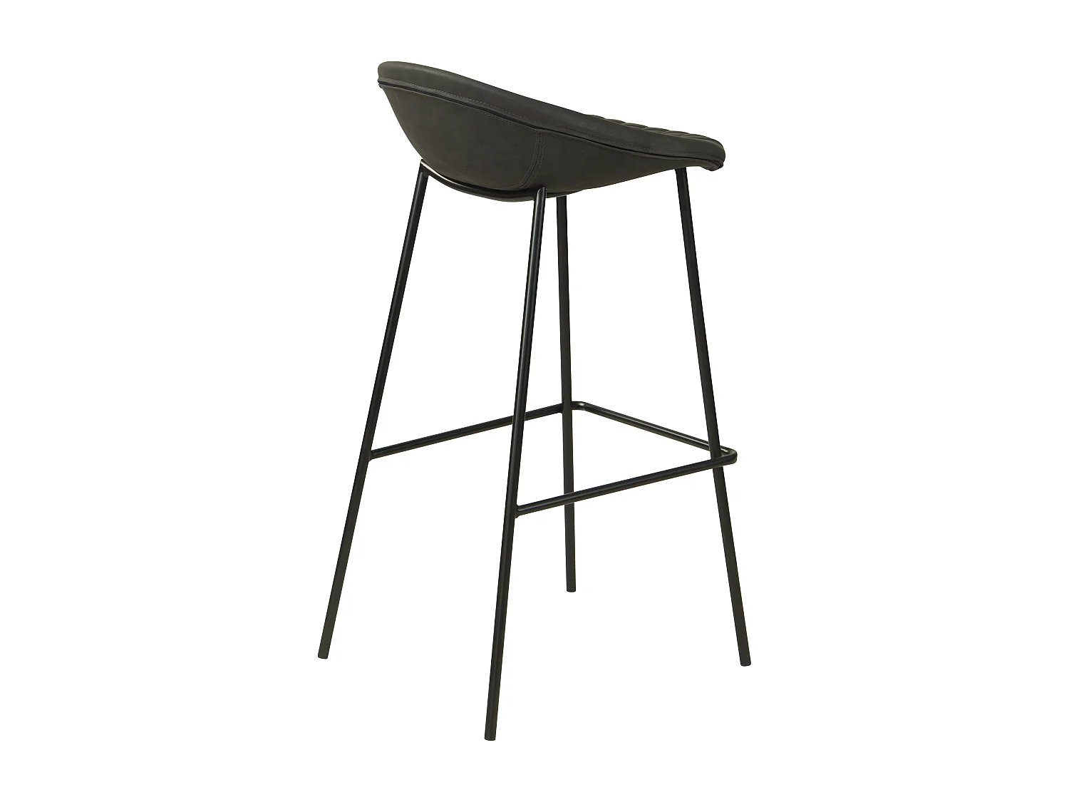 Chaise de bar 75cm en PU gris foncé (lot de 2) - Camini