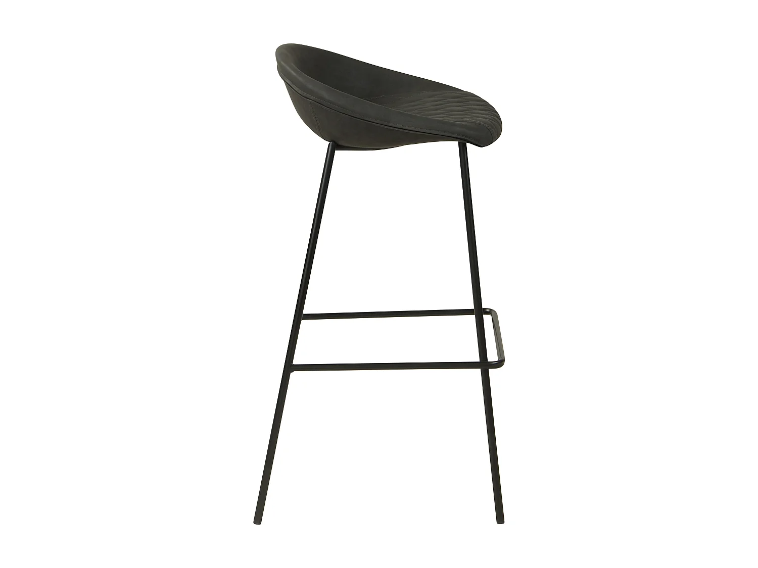 Chaise de bar 75cm en PU gris foncé (lot de 2) - Camini