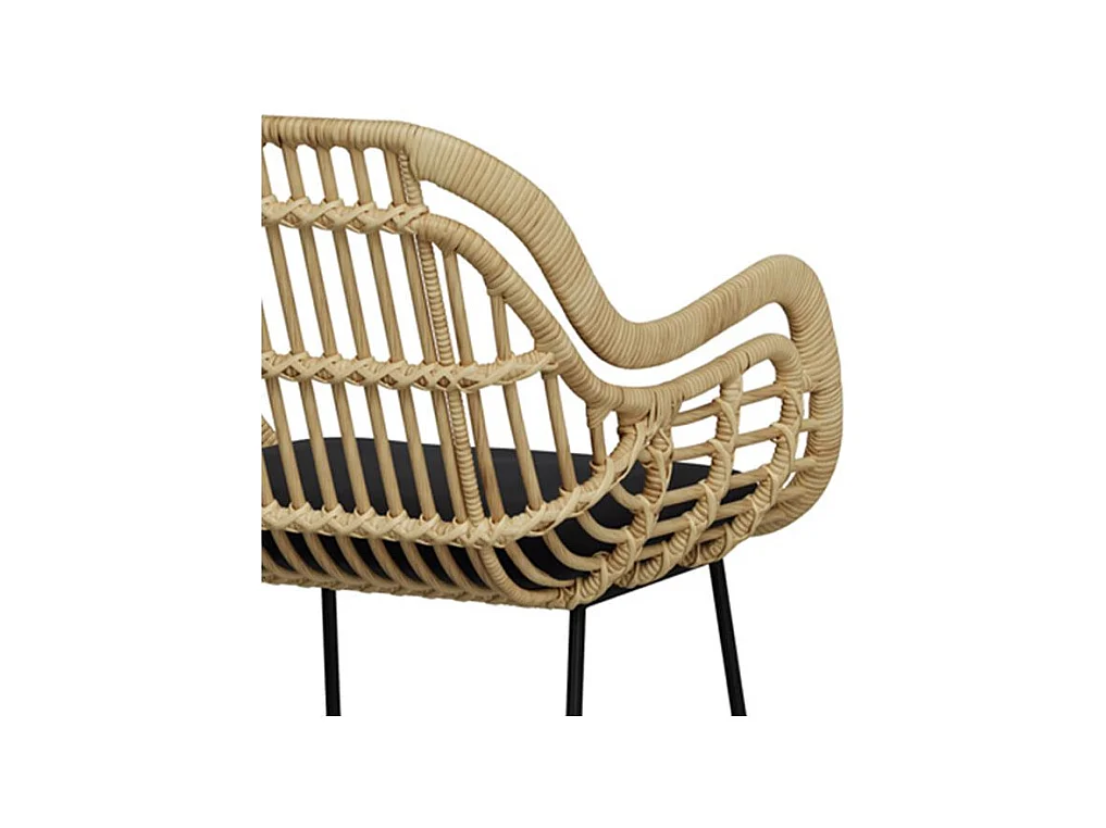 Silla de bar de ratán natural con patas de metal 71 cm - Chiloe