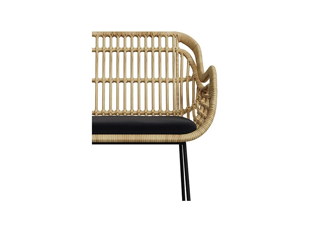 Silla de bar de ratán natural con patas de metal 71 cm - Chiloe