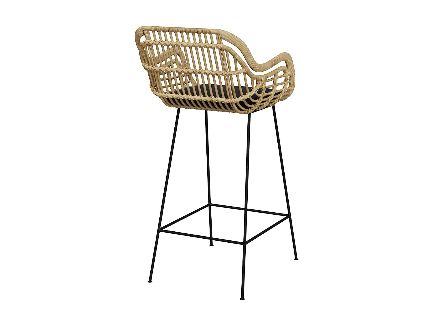 Silla de bar de ratán natural con patas de metal 71 cm - Chiloe