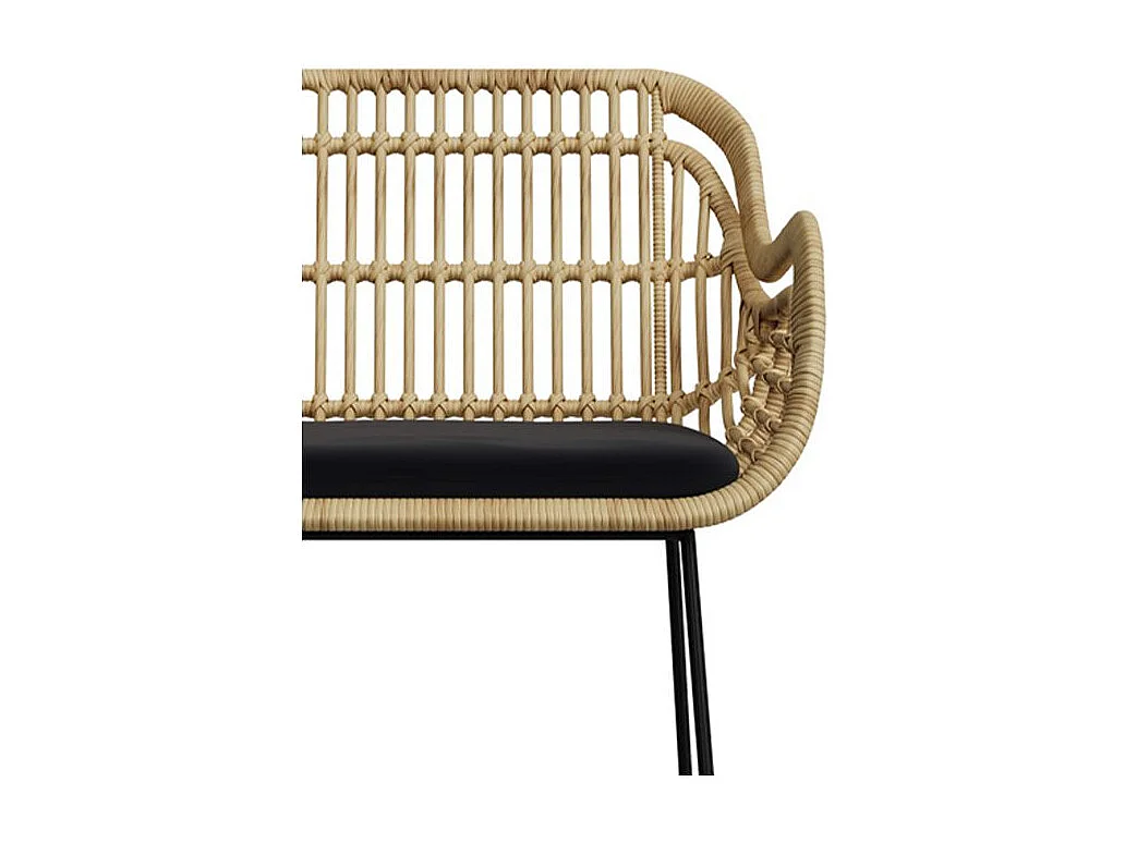 Silla de bar de ratán natural con patas de metal 71 cm - Chiloe