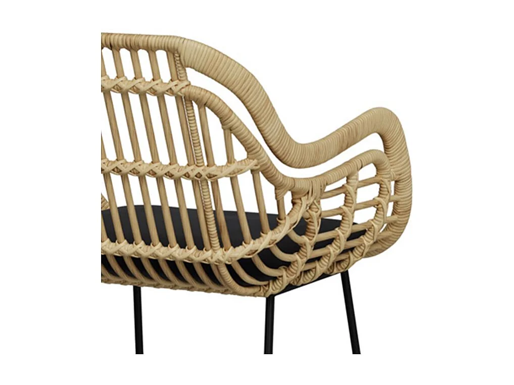 Silla de bar de ratán natural con patas de metal 71 cm - Chiloe